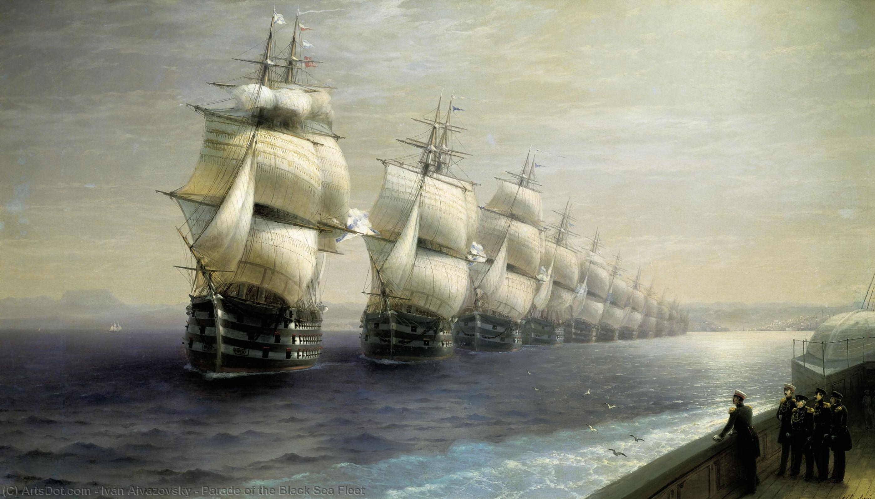 WikiOO.org - Encyclopedia of Fine Arts - Maleri, Artwork Ivan Aivazovsky - Parade of the Black Sea Fleet