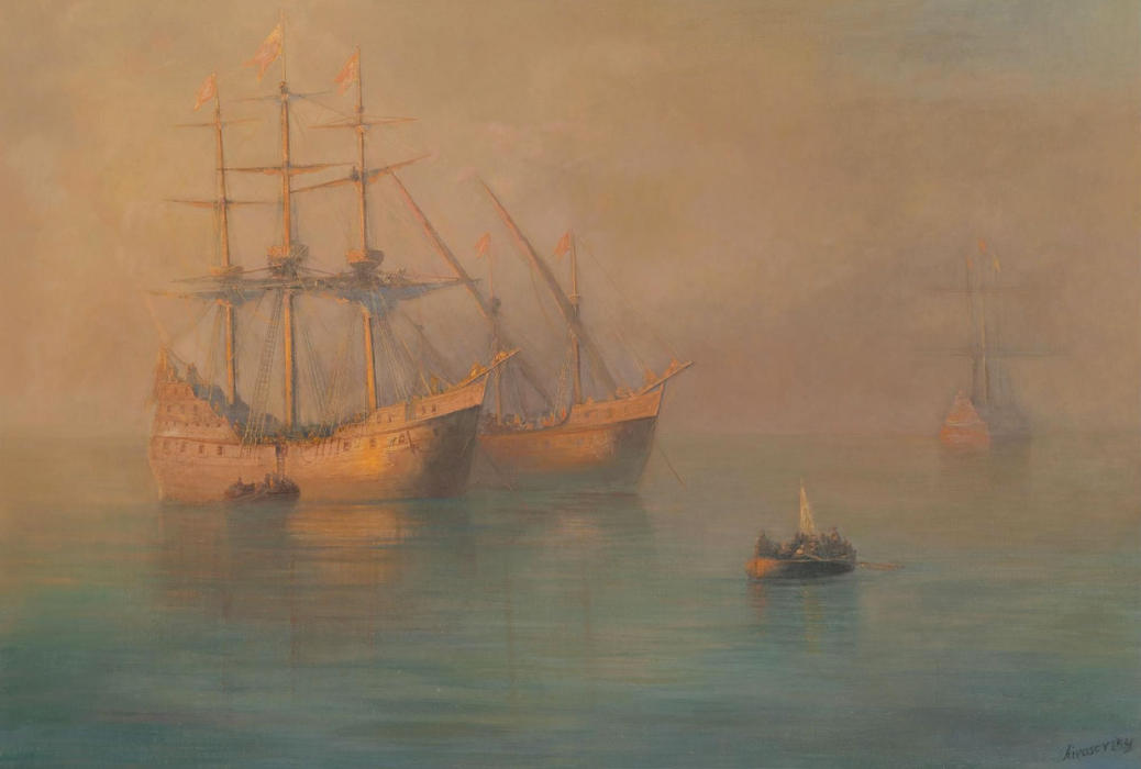 WikiOO.org - 百科事典 - 絵画、アートワーク Ivan Aivazovsky - コロンブスの船
