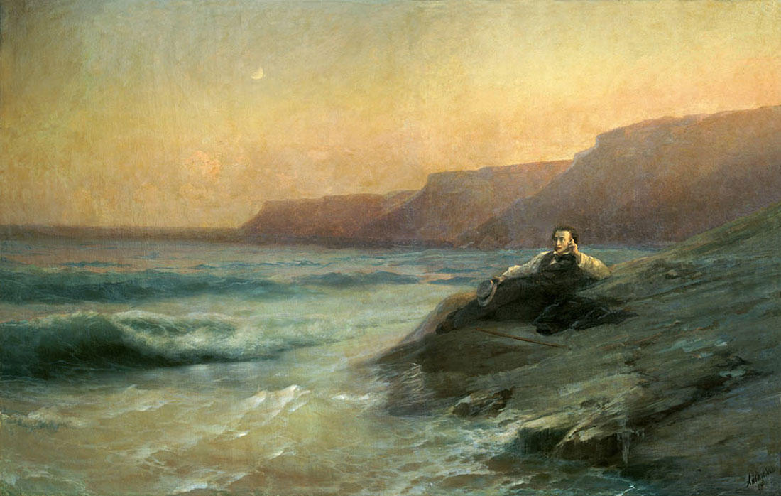 Wikioo.org - The Encyclopedia of Fine Arts - Painting, Artwork by Ivan Aivazovsky - Pushkin on the coast Black Sea