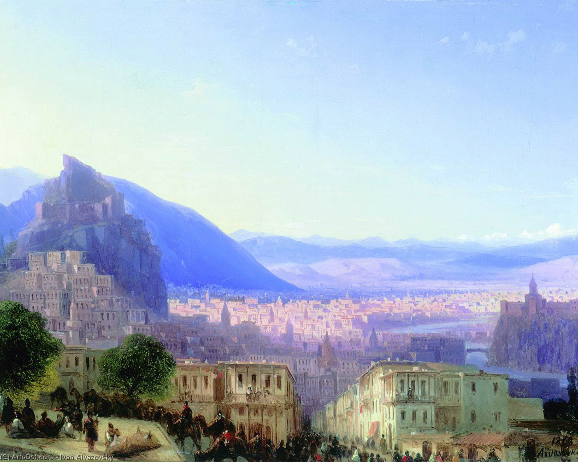 Wikioo.org - The Encyclopedia of Fine Arts - Painting, Artwork by Ivan Aivazovsky - View of Tiflis