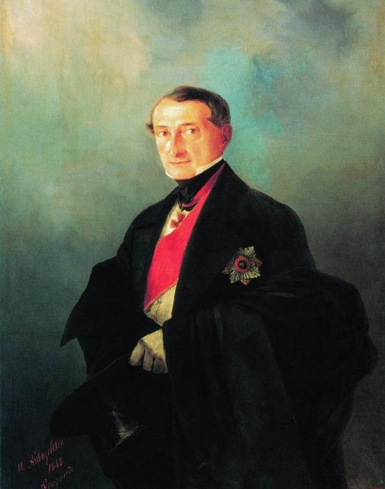 Wikioo.org - The Encyclopedia of Fine Arts - Painting, Artwork by Ivan Aivazovsky - Portrait of Senator Alexander Ivanovich Kaznacheyev