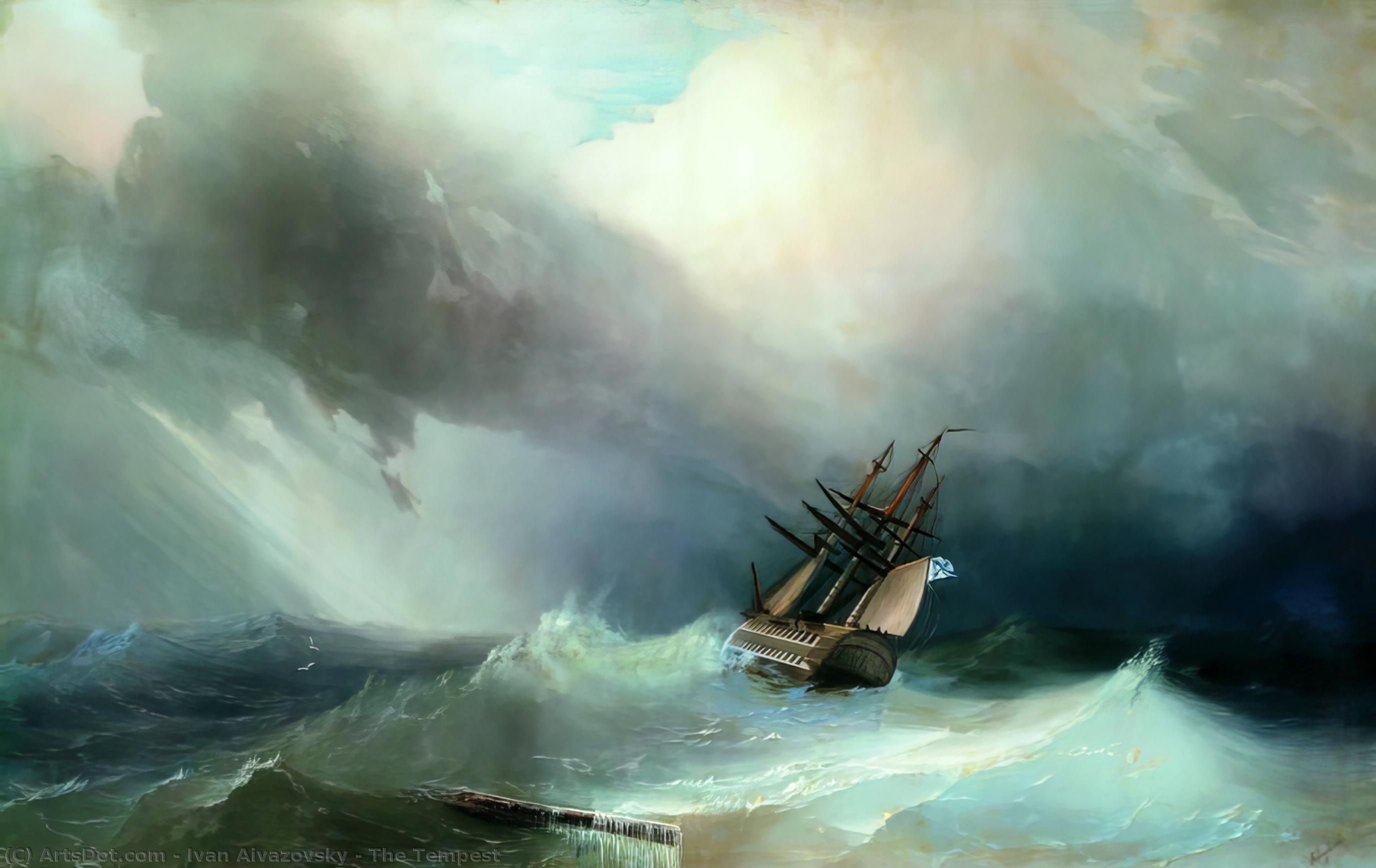 Wikioo.org - The Encyclopedia of Fine Arts - Painting, Artwork by Ivan Aivazovsky - The Tempest