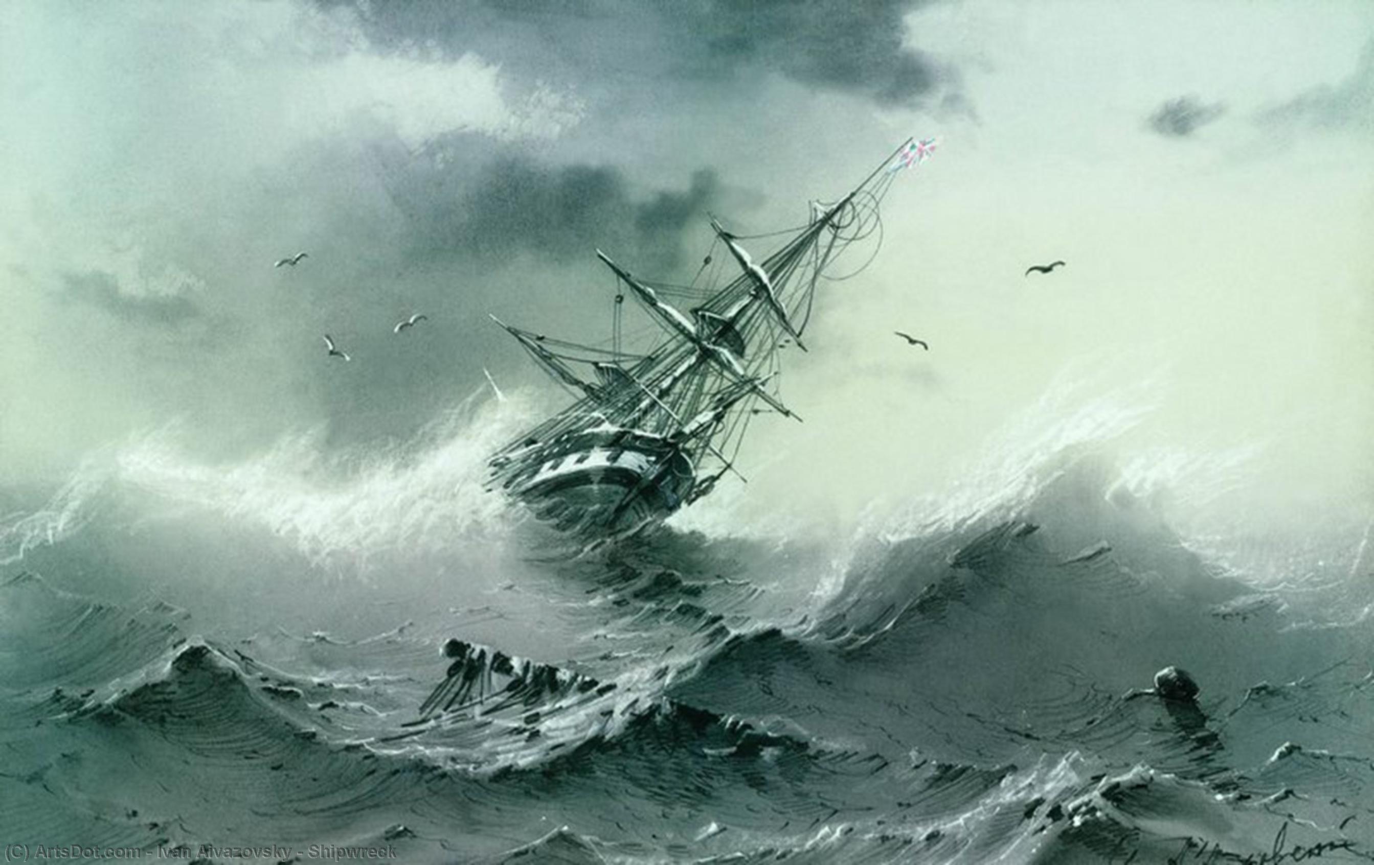Wikioo.org – La Enciclopedia de las Bellas Artes - Pintura, Obras de arte de Ivan Aivazovsky - naufragio