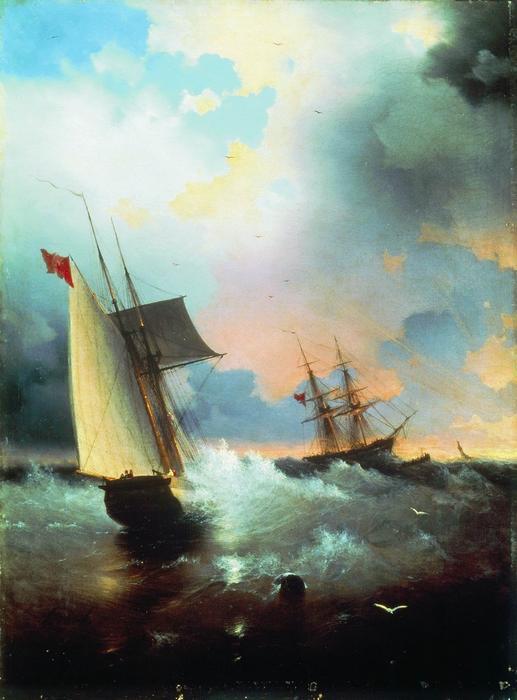 Wikioo.org - The Encyclopedia of Fine Arts - Painting, Artwork by Ivan Aivazovsky - Sailboat