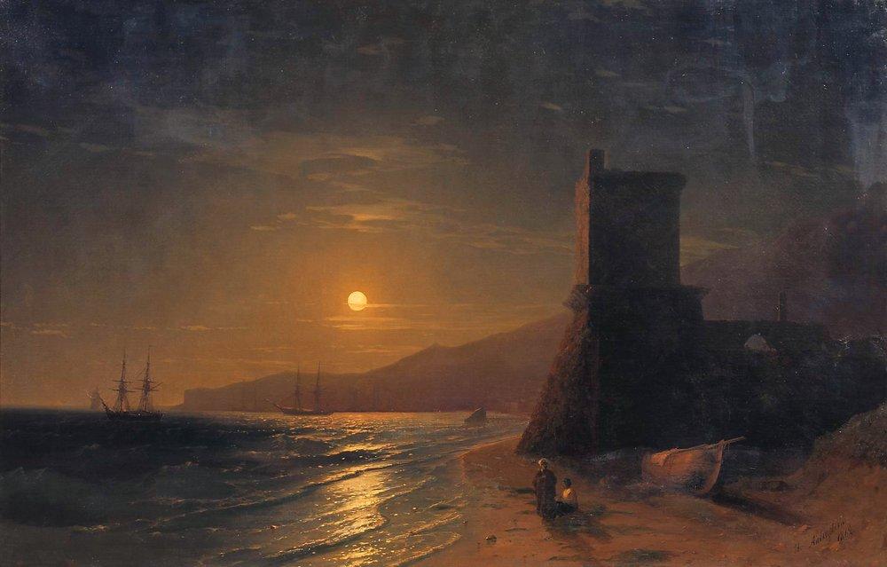 Wikioo.org - The Encyclopedia of Fine Arts - Painting, Artwork by Ivan Aivazovsky - Lunar night