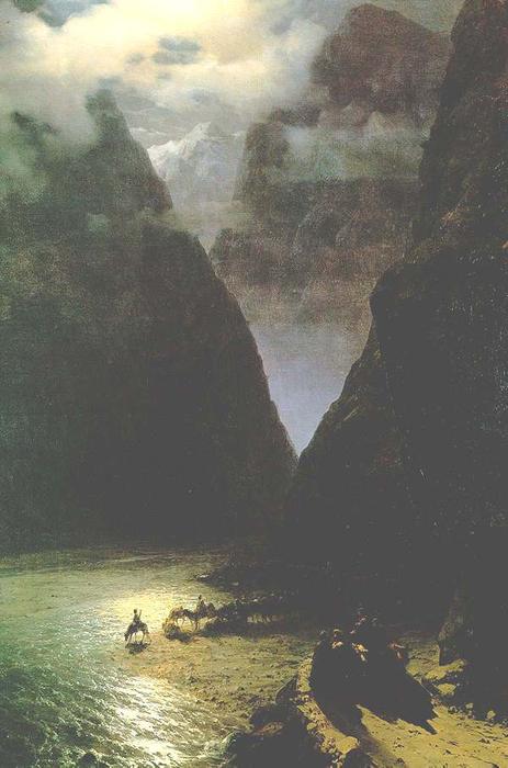 Wikioo.org – La Enciclopedia de las Bellas Artes - Pintura, Obras de arte de Ivan Aivazovsky - El cañón Daryal