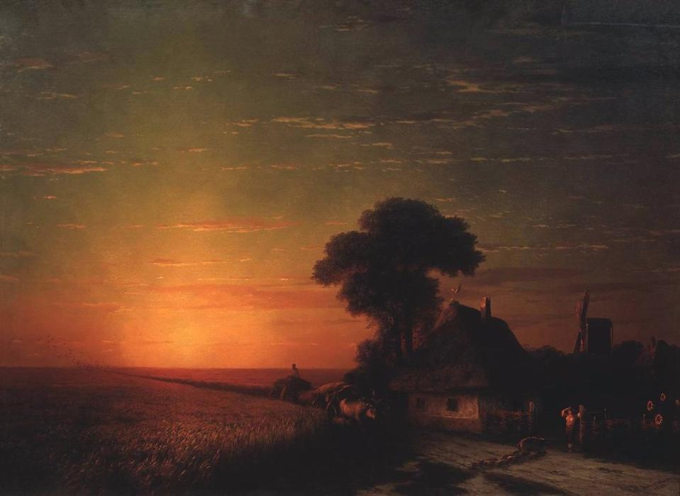 Wikioo.org - The Encyclopedia of Fine Arts - Painting, Artwork by Ivan Aivazovsky - Sunset in Little Russia