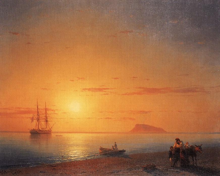 Wikioo.org – L'Encyclopédie des Beaux Arts - Peinture, Oeuvre de Ivan Aivazovsky - mer côte adieu