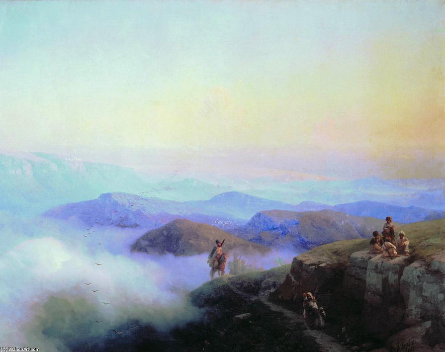 WikiOO.org - Encyclopedia of Fine Arts - Maleri, Artwork Ivan Aivazovsky - Chains of the Caucasus Mountains