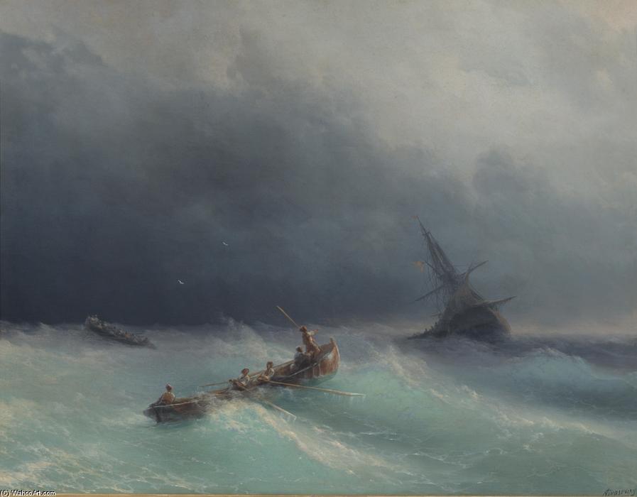 Wikioo.org – L'Enciclopedia delle Belle Arti - Pittura, Opere di Ivan Aivazovsky - tempesta a mare