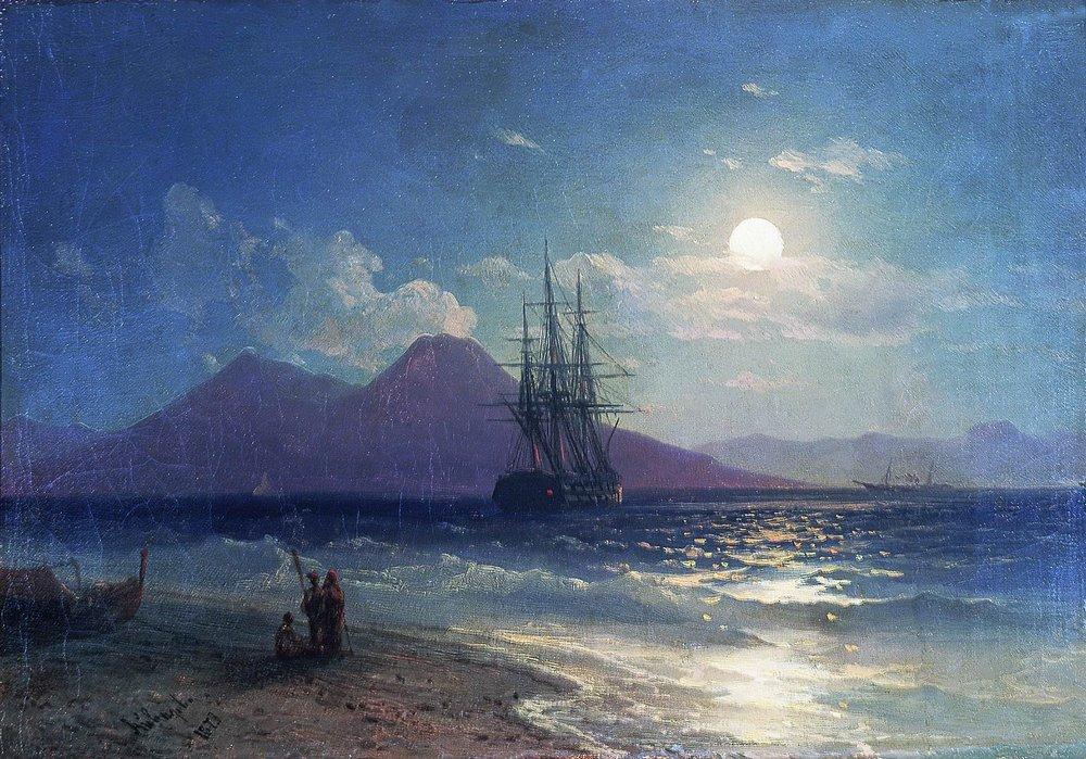 Wikioo.org - The Encyclopedia of Fine Arts - Painting, Artwork by Ivan Aivazovsky - View of the sea at night