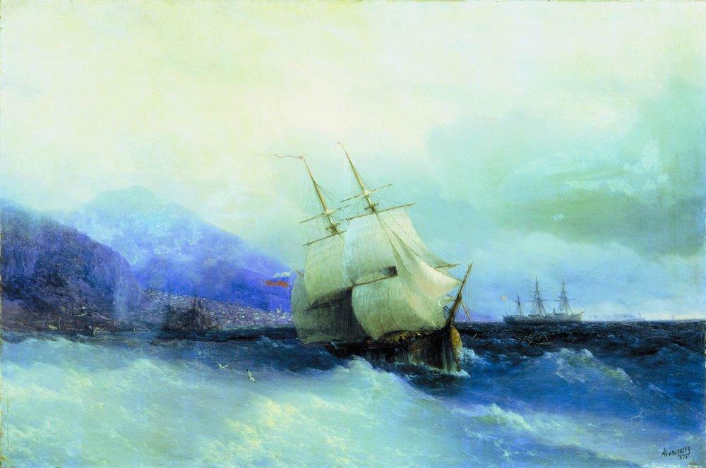 Wikioo.org - The Encyclopedia of Fine Arts - Painting, Artwork by Ivan Aivazovsky - Trebizond from the Sea