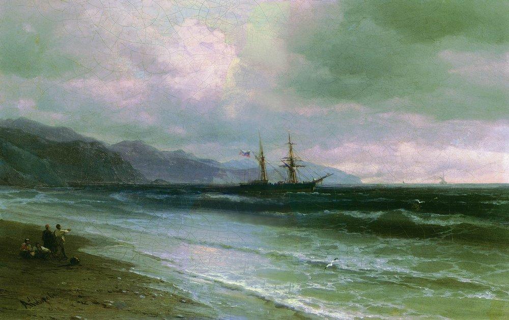 WikiOO.org – 美術百科全書 - 繪畫，作品 Ivan Aivazovsky - 景观与帆船