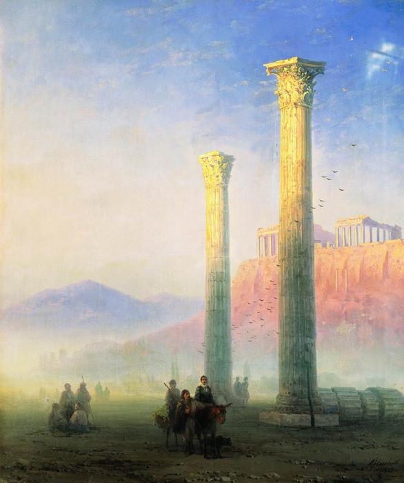 Wikoo.org - موسوعة الفنون الجميلة - اللوحة، العمل الفني Ivan Aivazovsky - The Acropolis of Athens