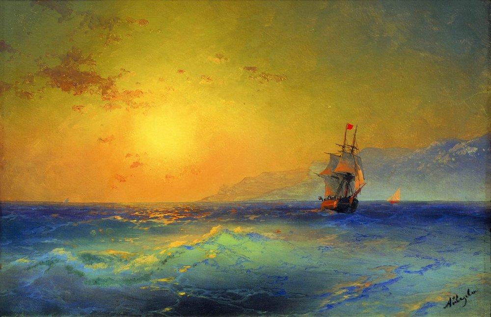Wikioo.org - The Encyclopedia of Fine Arts - Painting, Artwork by Ivan Aivazovsky - Near Crimean coast