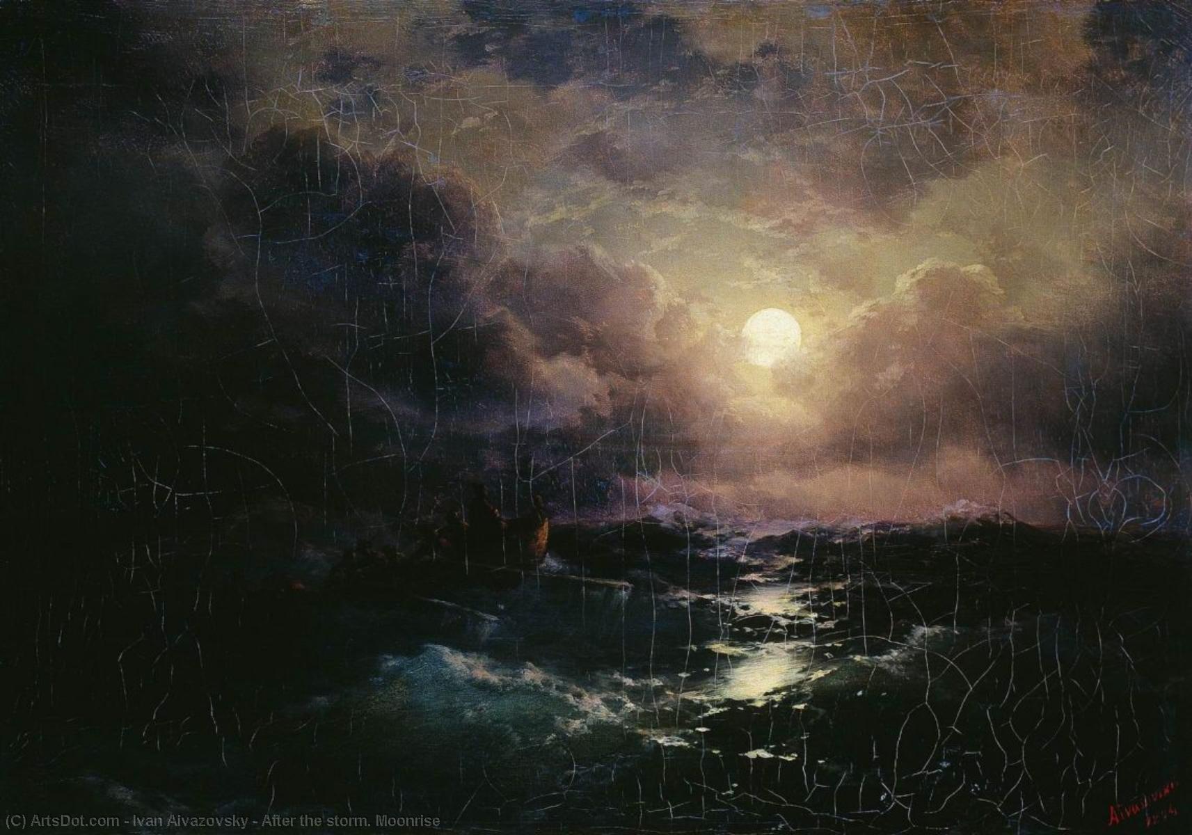 WikiOO.org - Encyclopedia of Fine Arts - Maleri, Artwork Ivan Aivazovsky - After the storm. Moonrise