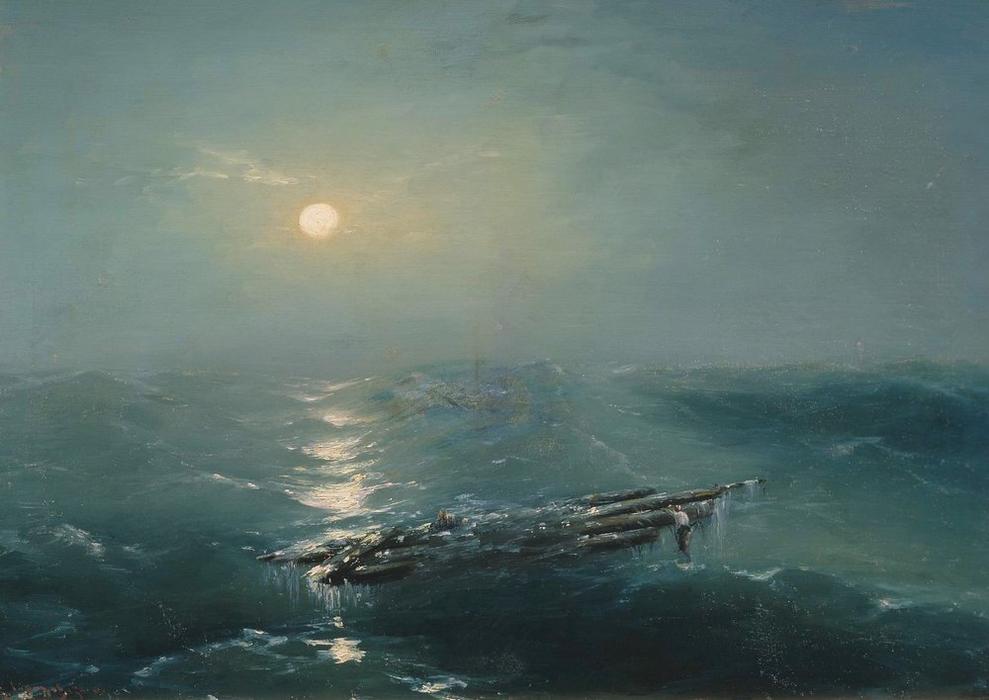 Wikioo.org - The Encyclopedia of Fine Arts - Painting, Artwork by Ivan Aivazovsky - Sea at night