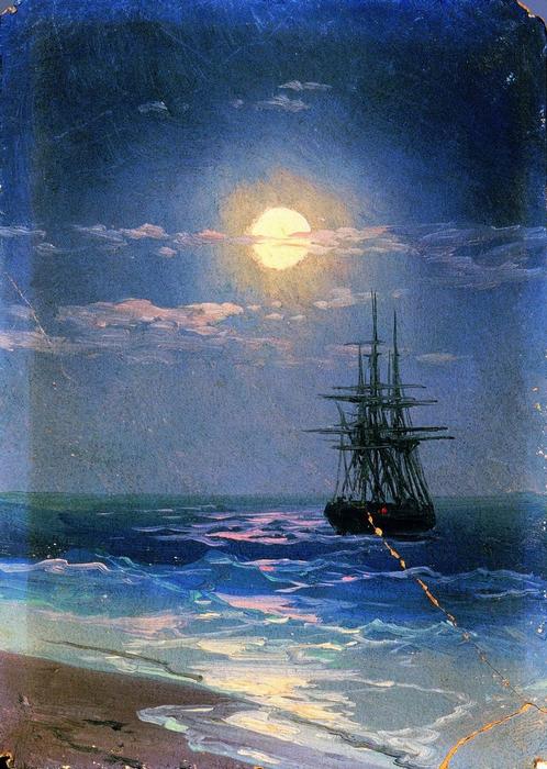 Wikioo.org - The Encyclopedia of Fine Arts - Painting, Artwork by Ivan Aivazovsky - Sea at night