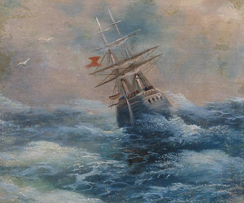 Wikioo.org – La Enciclopedia de las Bellas Artes - Pintura, Obras de arte de Ivan Aivazovsky - mar con un nave