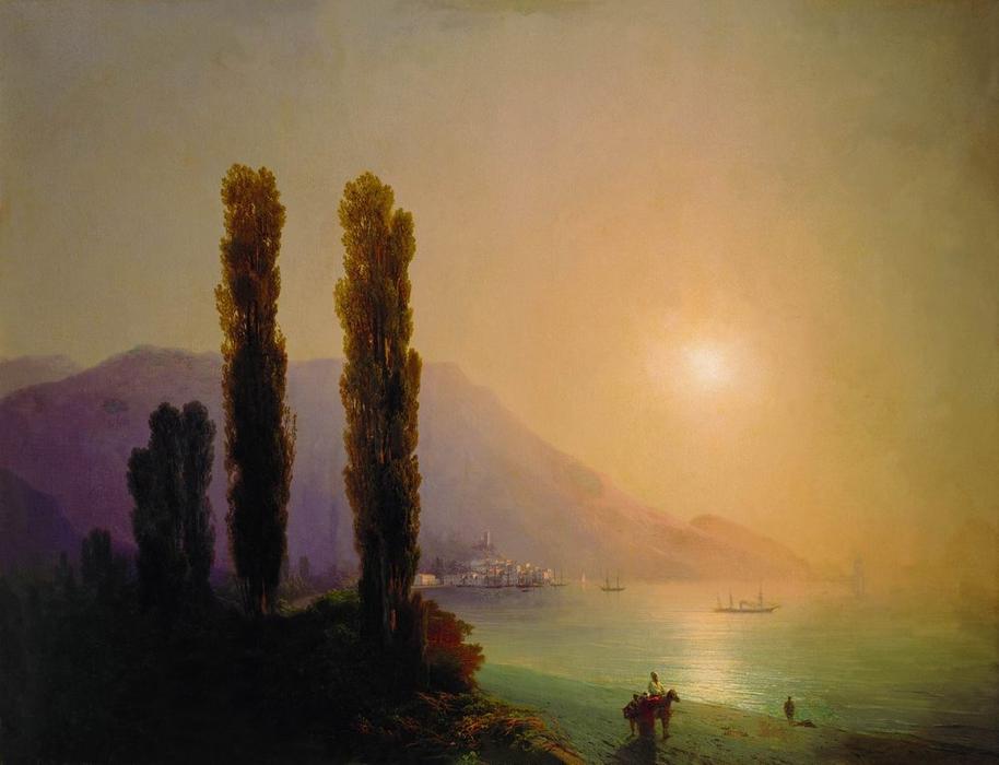 Wikioo.org - The Encyclopedia of Fine Arts - Painting, Artwork by Ivan Aivazovsky - Sunrise on the coast of Yalta
