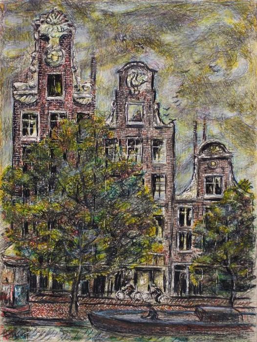 Wikioo.org - The Encyclopedia of Fine Arts - Painting, Artwork by Ivan Albright - View from Hotel Window, Prinsenstraat Amsterdam, Holland