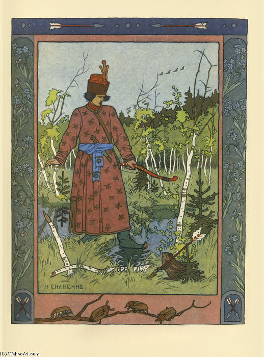 WikiOO.org - Encyclopedia of Fine Arts - Lukisan, Artwork Ivan Yakovlevich Bilibin - The Prince and the Frog
