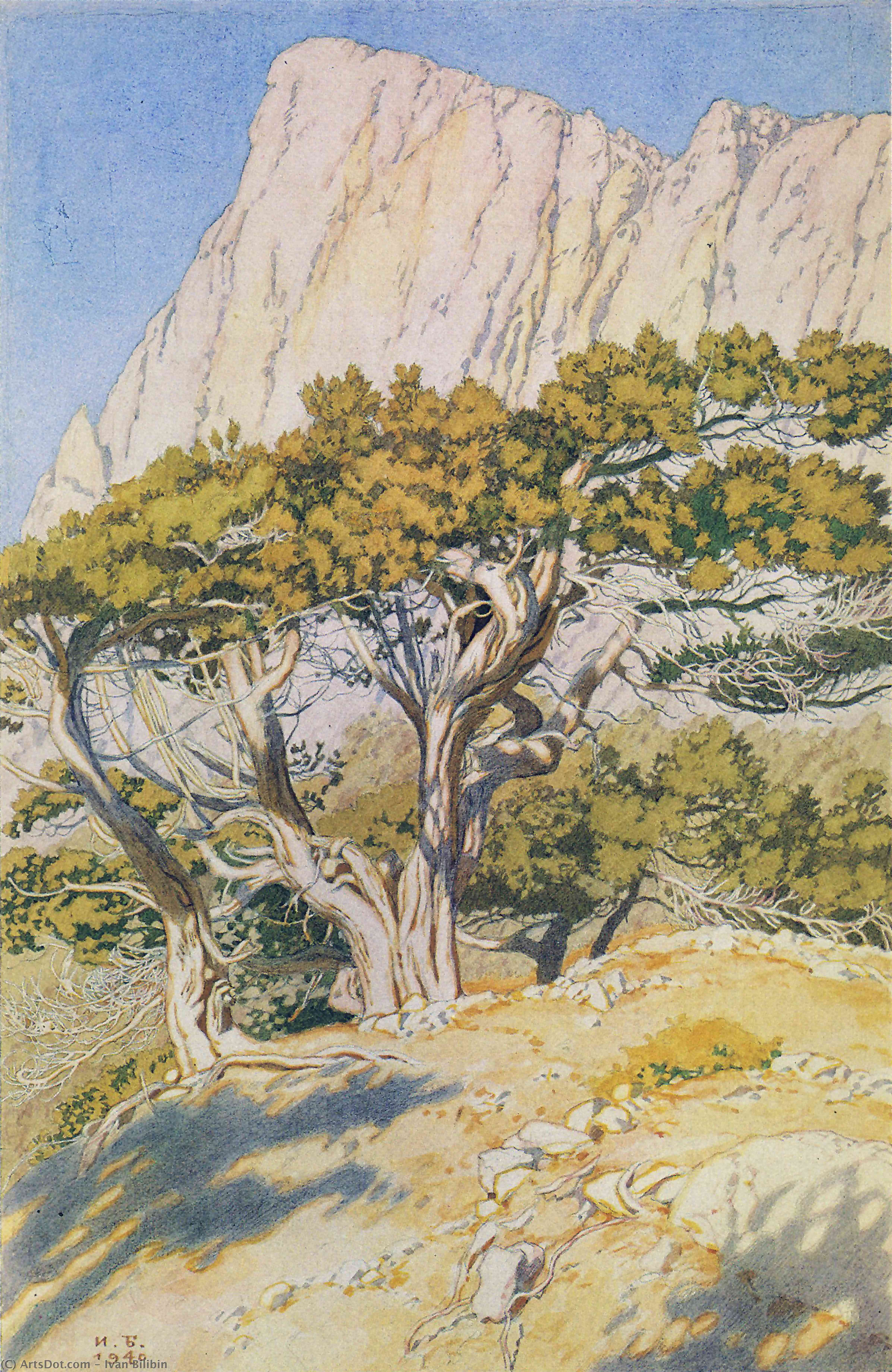 WikiOO.org - Encyclopedia of Fine Arts - Maľba, Artwork Ivan Yakovlevich Bilibin - Crimea. Batiliman