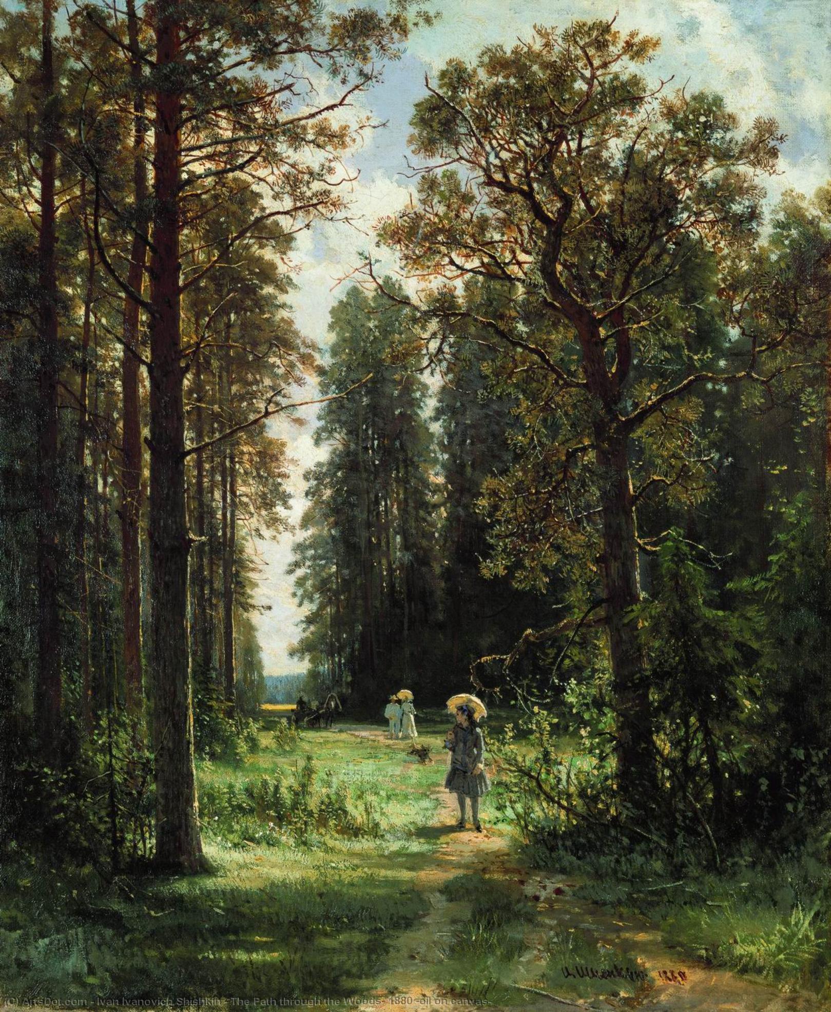 Wikioo.org - The Encyclopedia of Fine Arts - Painting, Artwork by Ivan Ivanovich Shishkin - The Path through the Woods, 1880 (oil on canvas)