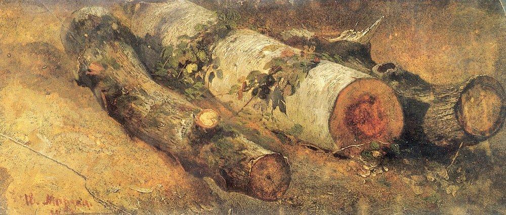 WikiOO.org - Encyclopedia of Fine Arts - Maleri, Artwork Ivan Ivanovich Shishkin - Cut down birch