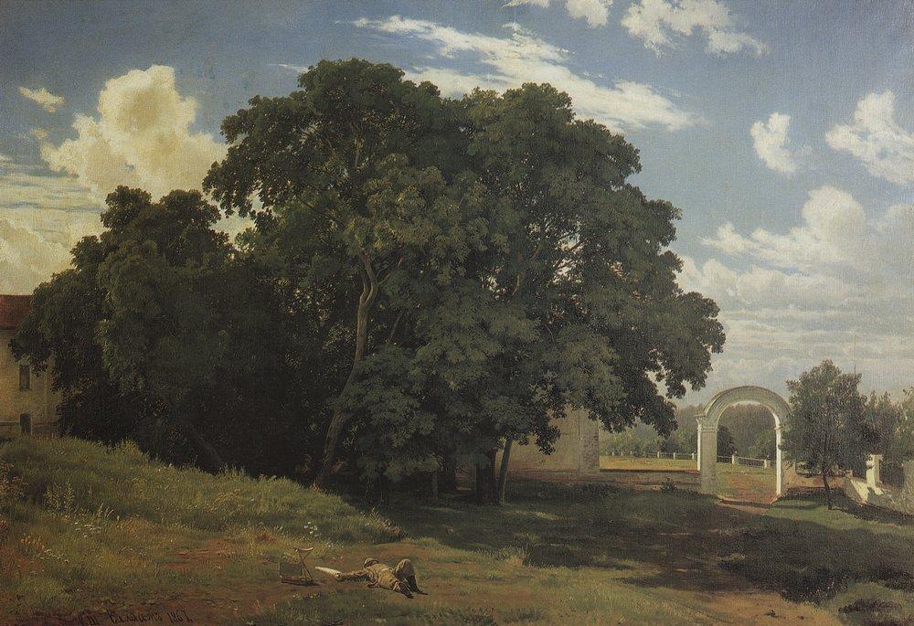 Wikioo.org - The Encyclopedia of Fine Arts - Painting, Artwork by Ivan Ivanovich Shishkin - At the church fence. Balaam