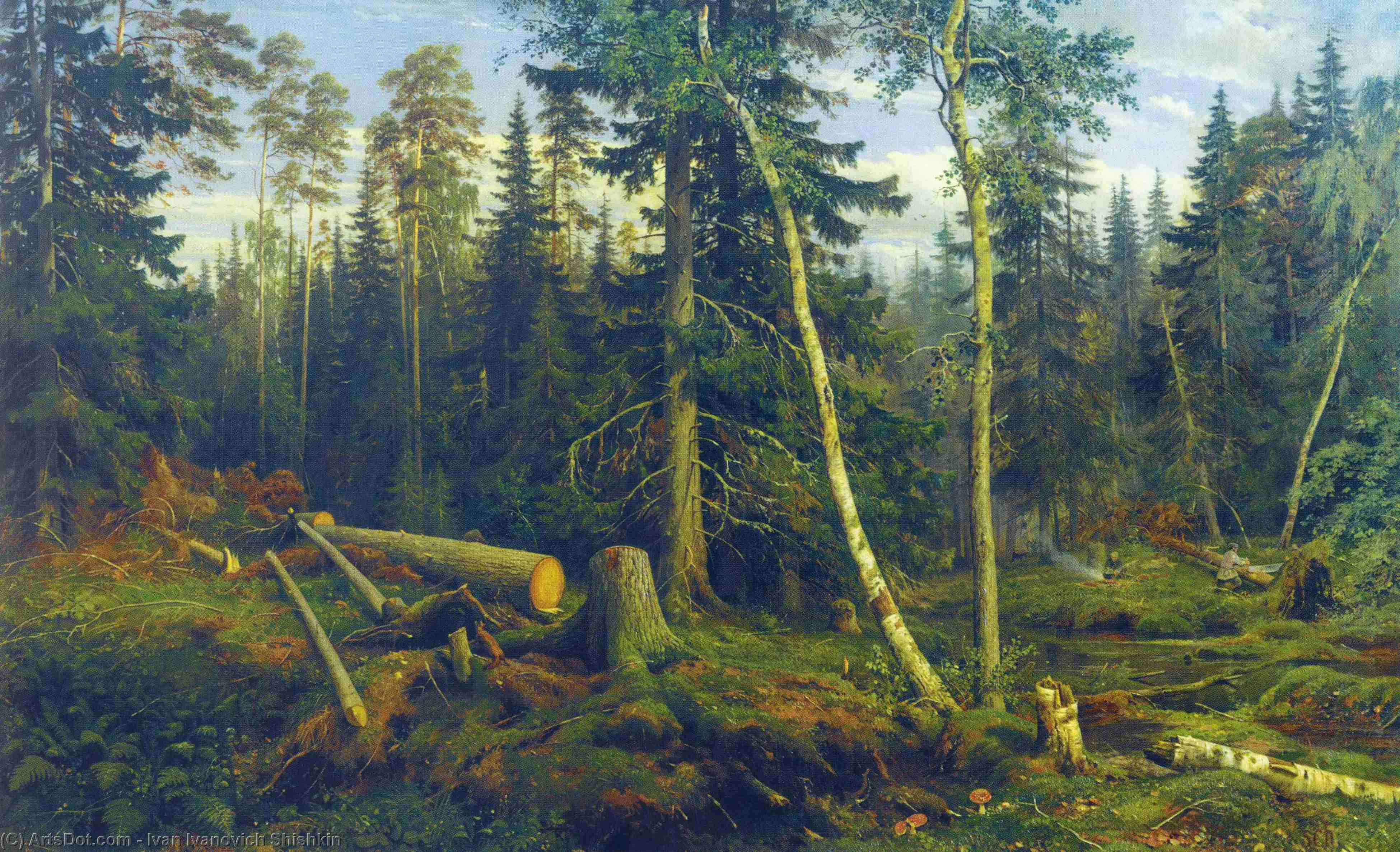 WikiOO.org - Encyclopedia of Fine Arts - Lukisan, Artwork Ivan Ivanovich Shishkin - Logging
