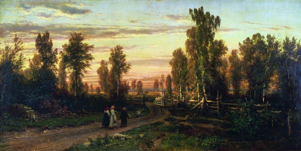 Wikioo.org - The Encyclopedia of Fine Arts - Painting, Artwork by Ivan Ivanovich Shishkin - Evening