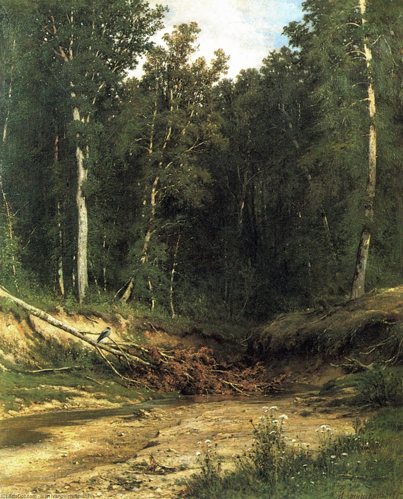 WikiOO.org – 美術百科全書 - 繪畫，作品 Ivan Ivanovich Shishkin - 森林 溪水