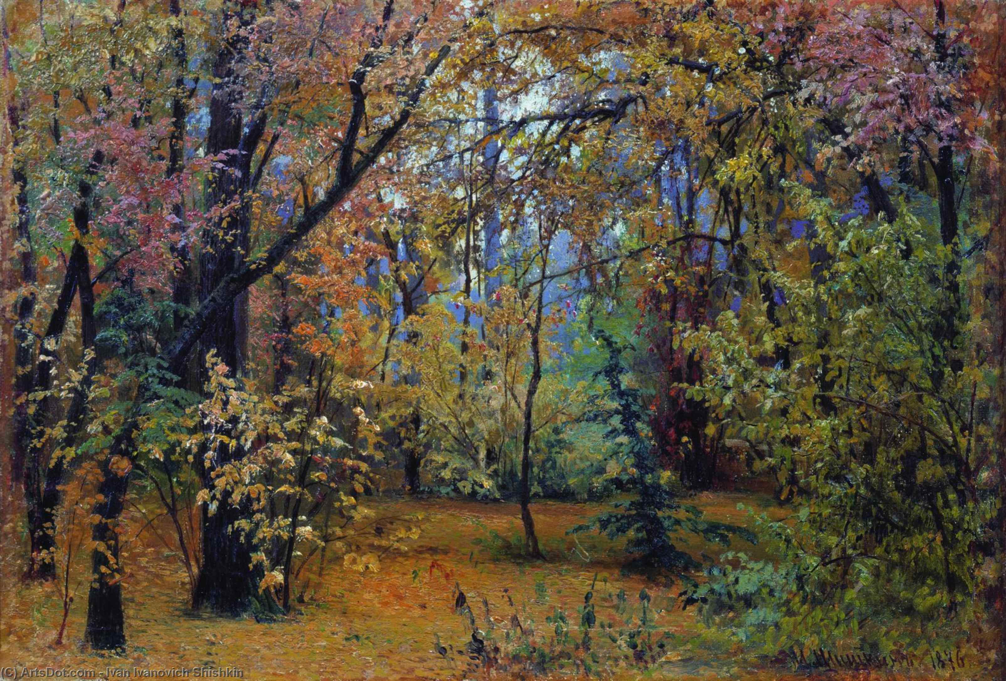 WikiOO.org - 백과 사전 - 회화, 삽화 Ivan Ivanovich Shishkin - Autumn forest