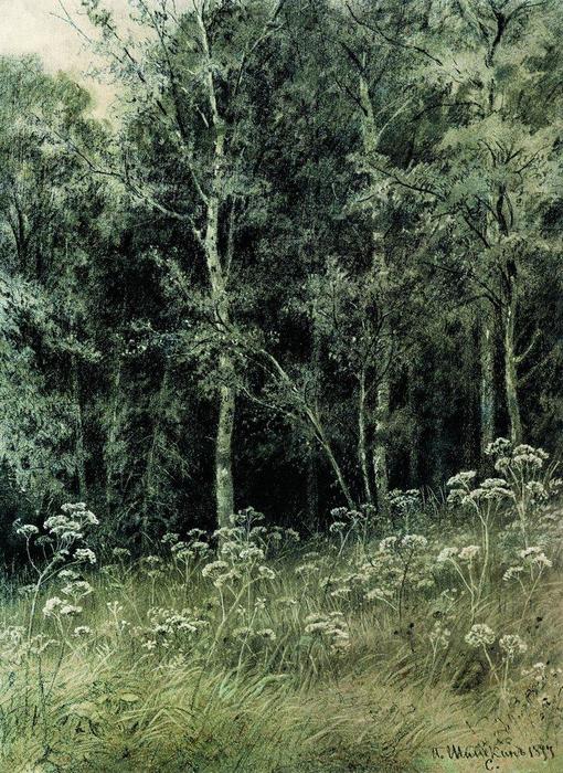 Wikioo.org - The Encyclopedia of Fine Arts - Painting, Artwork by Ivan Ivanovich Shishkin - Flowers in the forest