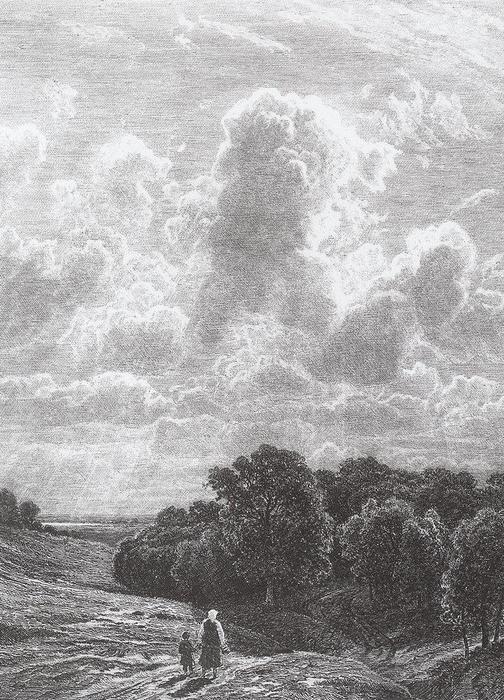 WikiOO.org - Enciclopédia das Belas Artes - Pintura, Arte por Ivan Ivanovich Shishkin - Clouds over the grove