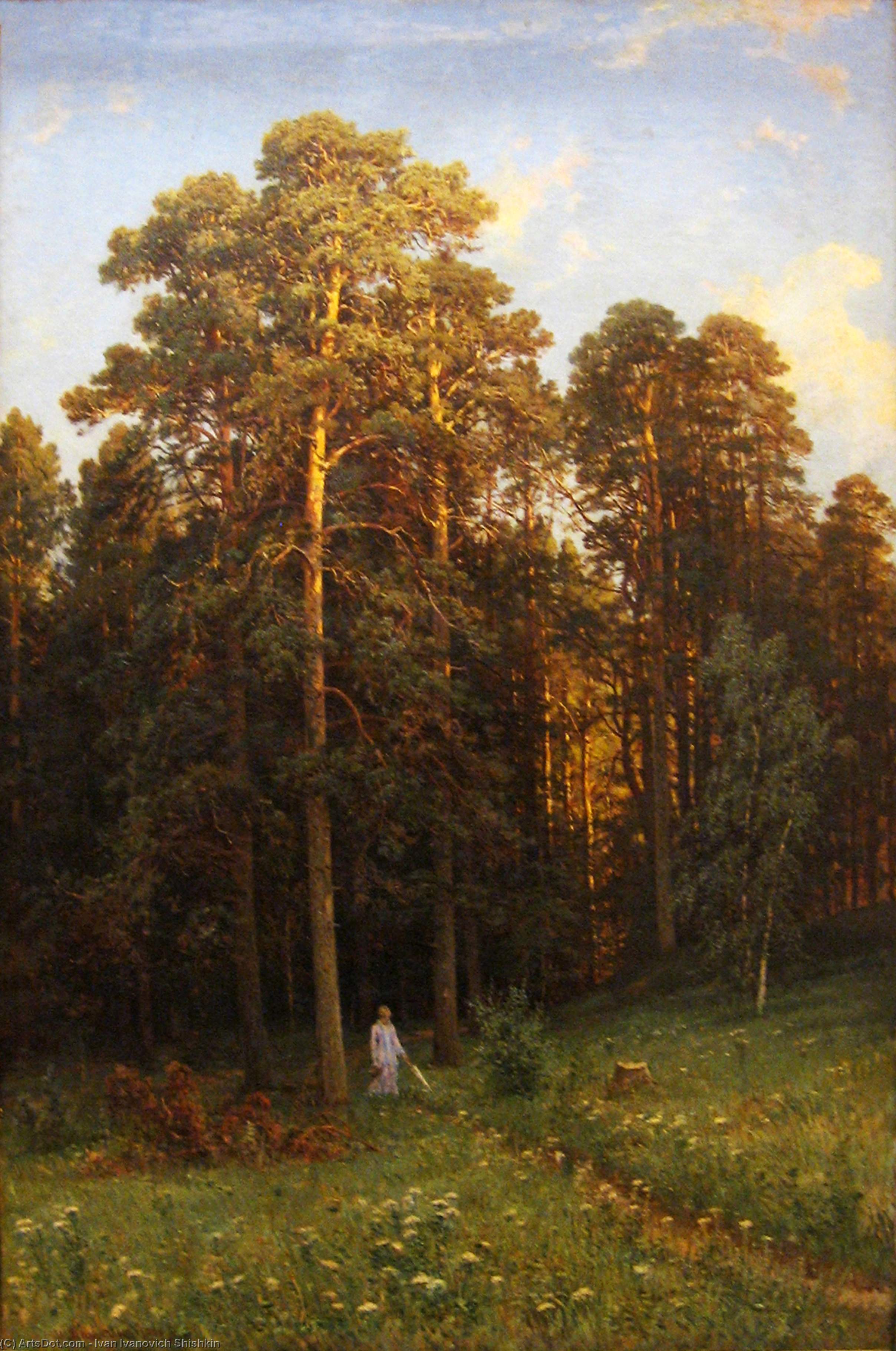 WikiOO.org - دایره المعارف هنرهای زیبا - نقاشی، آثار هنری Ivan Ivanovich Shishkin - At the edge of a pine forest