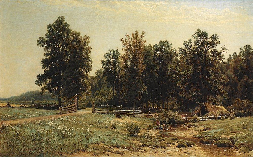 WikiOO.org - Encyclopedia of Fine Arts - Lukisan, Artwork Ivan Ivanovich Shishkin - At the edge of an oak forest
