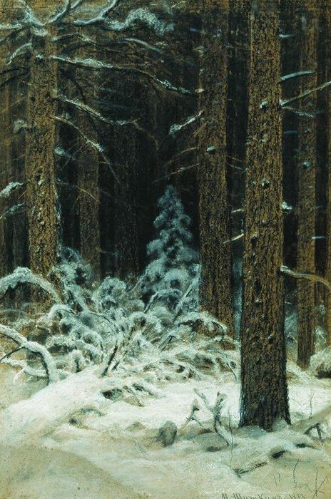 Wikioo.org - The Encyclopedia of Fine Arts - Painting, Artwork by Ivan Ivanovich Shishkin - In winter