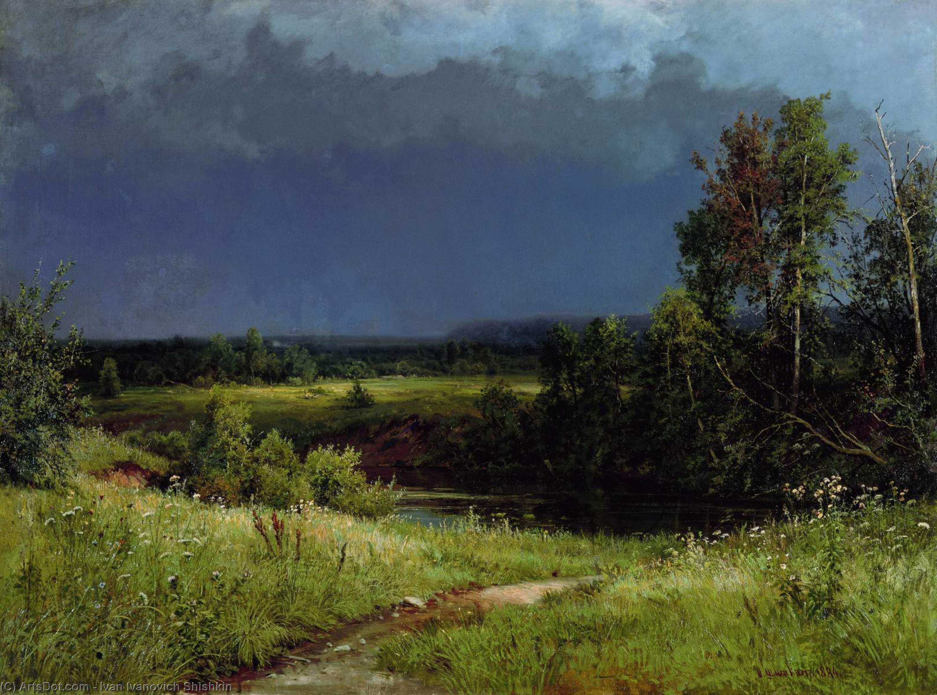 Wikioo.org – L'Enciclopedia delle Belle Arti - Pittura, Opere di Ivan Ivanovich Shishkin - raccogliere tempesta