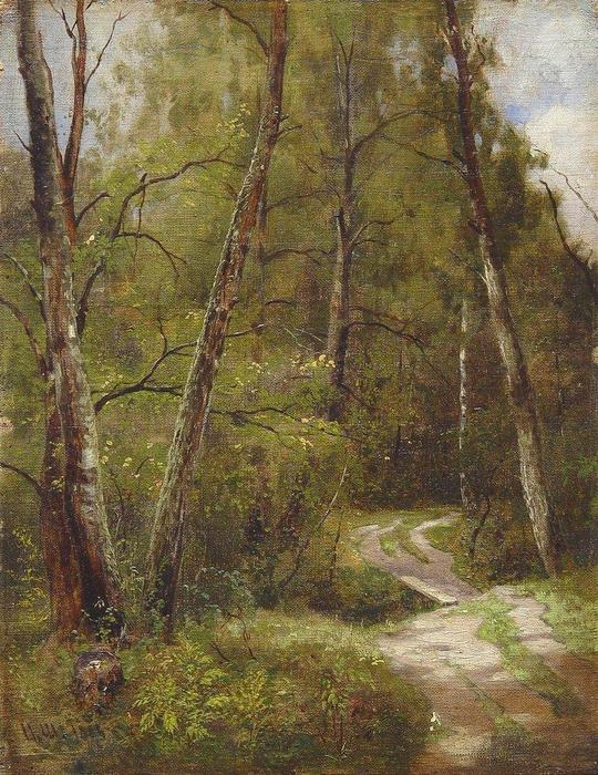 Wikioo.org - The Encyclopedia of Fine Arts - Painting, Artwork by Ivan Ivanovich Shishkin - The path in the forest