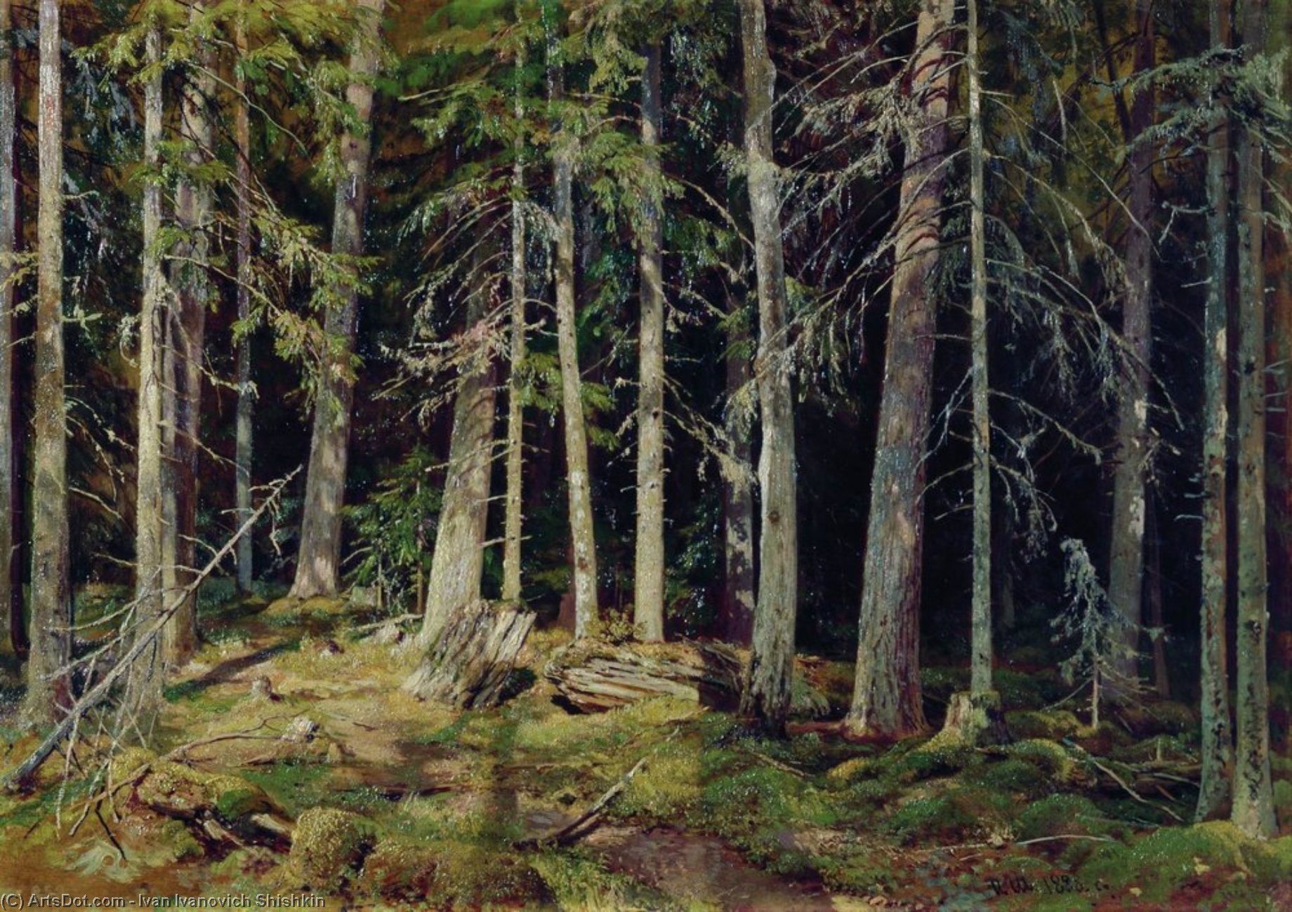 Wikioo.org – La Enciclopedia de las Bellas Artes - Pintura, Obras de arte de Ivan Ivanovich Shishkin - bosque Montículos