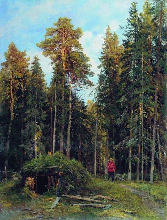 Wikioo.org - The Encyclopedia of Fine Arts - Painting, Artwork by Ivan Ivanovich Shishkin - Evening