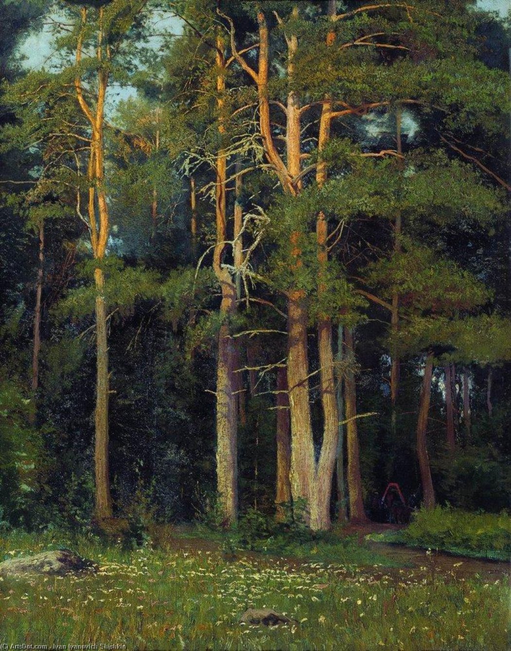 Wikioo.org - The Encyclopedia of Fine Arts - Painting, Artwork by Ivan Ivanovich Shishkin - Pine forest in Ligovo