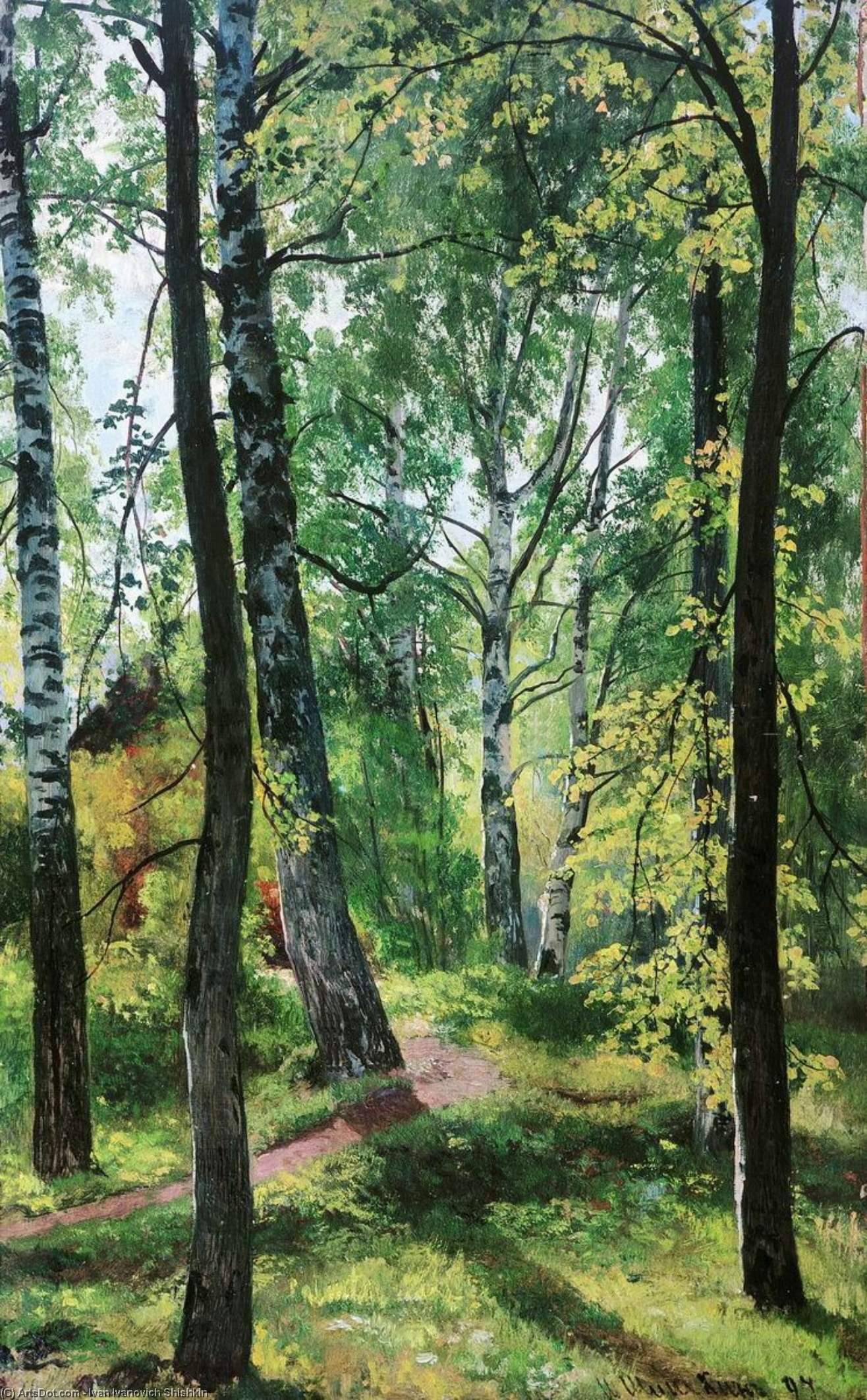 Wikioo.org - The Encyclopedia of Fine Arts - Painting, Artwork by Ivan Ivanovich Shishkin - Deciduous Forest