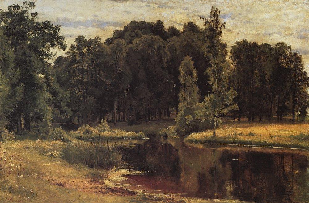 Wikioo.org - The Encyclopedia of Fine Arts - Painting, Artwork by Ivan Ivanovich Shishkin - Pond in a Old Park