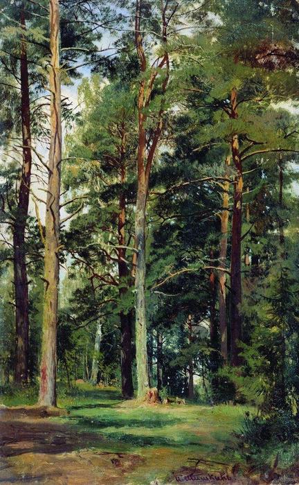 Wikioo.org – La Enciclopedia de las Bellas Artes - Pintura, Obras de arte de Ivan Ivanovich Shishkin - prado con pino arboles
