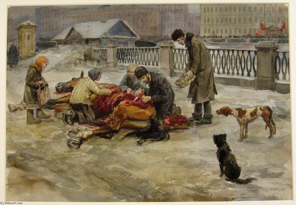 WikiOO.org - Encyclopedia of Fine Arts - Maľba, Artwork Ivan Vladimirov - Famine