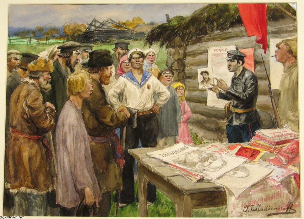 WikiOO.org - Encyclopedia of Fine Arts - Målning, konstverk Ivan Vladimirov - Agitator
