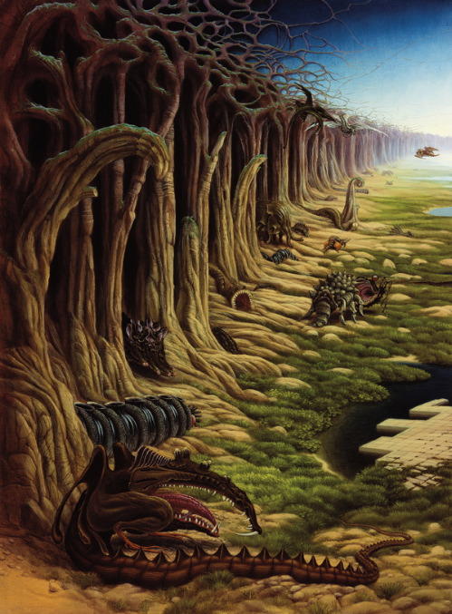 Wikioo.org - The Encyclopedia of Fine Arts - Painting, Artwork by Jacek Yerka - Triptych - the left part